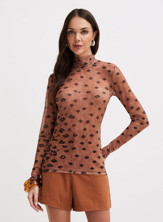 Blusa Forum Tule Justa Estampada